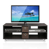 Furinno Dario TV Unit Cabinet Stand Entertainment Center with 2 Bin Drawer (1. Espresso/Black)