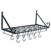 Iron Hanging Pot Pan Rack Hooks Storage Shelf Kitchen Ceiling Saucepan Holder