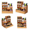 DIY Wooden Assembled Desk Table Organizer Office Pen Rack Wood Gift Pen Holder
