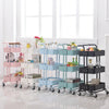 Portable Kitchen Trolley Cart Slim Rolling 3/4 Tier Storage Rack Trolley +Wheels