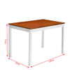 Brown&White Solid Wood Dining Table and 4 Chairs Set Home Kitchen Furniture Set