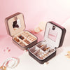 Small Portable Jewellery Box Organizer PU Leather Travel Storage Case w/Mirror