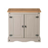 Corona Grey Wax 2 Door Small Sideboard Cupboard, Solid Mexican Pine Wooden
