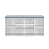 White Shoe Storage Bench Cabinet Soft Padded Seat Organiser Shelves Stand Rack
