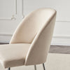 Velvet Dining Chairs Set of 2 Upholstered Seat Accent Chair Kitchen Chairs Beige