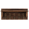 Wall-Mounted Coat Rack Shelf Wooden Hook Rack Entry Display Shelf with 5 Hooks