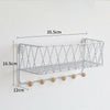 Wall Mounted Shelf Hooks Basket Wire Rack Storage Unit With Key Hanging Hangers