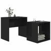 Coffee Table Set Chipboard Accent Side Nesting Tables High Gloss Black