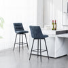 EVA VELVET BREAKFAST BAR STOOL SWIVEL PADDED SEAT METAL LEGS KITCHEN SET OF 2