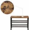 Industrial Shoe Bench Hallway Seat Storage Rack Shelf Organizer Rustic Metal