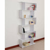 S-Shape Bookshelf White Wooden Office Divider Display Shelves Storage Furniture