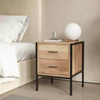 Industrial 1/2 Drawers Bedside Cabinet Table Nightstand Storage Bed Living Room