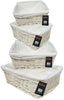 WHITE WICKER WILLOW STORAGE BASKETS W LINING EASTER GIFT MAKE YOUR OWN HAMPER