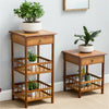 Telephone Table Plant Stand Bedside End Table Hall Lamp Wood Unit Side Drawer