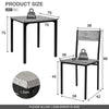3/4 Piece Dining Table Chair Set Kitchen Wooden Compact Metal Frame 2 or 4 Seat