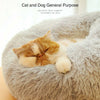 S-XL Pet Dog Cat Calming Beds Comfy Shag Warm Fluffy Bed Nest Mattress Donut Pad