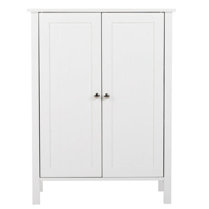 White Bathroom Cabinet Vanity Cupboard Storage Unit Furniture with Doors Shelves