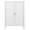 White Bathroom Cabinet Vanity Cupboard Storage Unit Furniture with Doors Shelves
