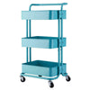 3 Tier Kitchen Storage Trolley Cart Rack Tray Shelf Rolling Wheel W/ Handle UK