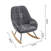 Wing Back Rocking Chair Tufted Upholstered Velvet Accent Nursery Rocker Chairs