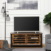 Industrial TV Stand Media Console Table Unit Cabinet Steel Frame Sliding Doors