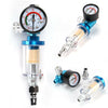 Mini Air Pressure Regulator Gauge Spray Gun & In-Line Water Trap Air Filter UK