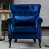 Upholstered Velvet Queen Anne High Wing Back Fireside Armchair Lounge Sofa Chair