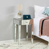 Vanity Bedroom Glass Mirrored Bedside Table Nightstand Cabinet with 1 Drawer UK