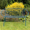 Blue 2 Seater Bench Garden Furniture Outdoor Metal Seat Patio Chair