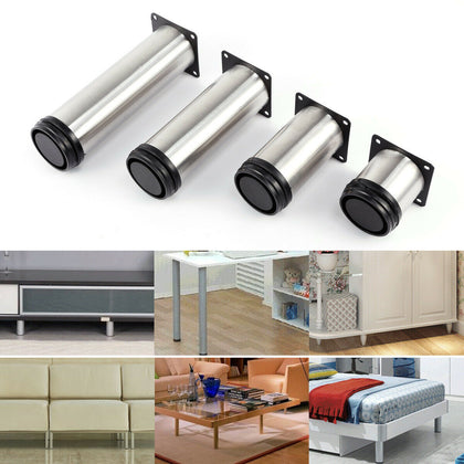 4PCS STAINLESS STEEL FURNITURE LEGS - SOFA, CHAIRS, STOOLS 6/10/15/18cm