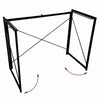 Black Folding Computer Desk Wooden Top Foldable Study Table Laptop Home Office