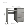 Grey High Gloss Drawer Computer PC Study Home Office Desk Makeup Dressing Table