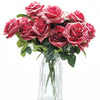 10 Heads Bouquet Silk Rose Artificial Flowers Fake Buch Wedding Home Party Decor