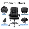 Ergonomic High Back Black Office Chair Gas Lift Swivel PU Leather Chrome Base