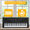Glarry 61-Key Electric Keyboard Beginner E-Piano Light Follow key 300 Tones