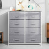 8-Drawers 4-Tier Fabric Chest of Drawer Bedroom Furniture Hallway Storage Grey