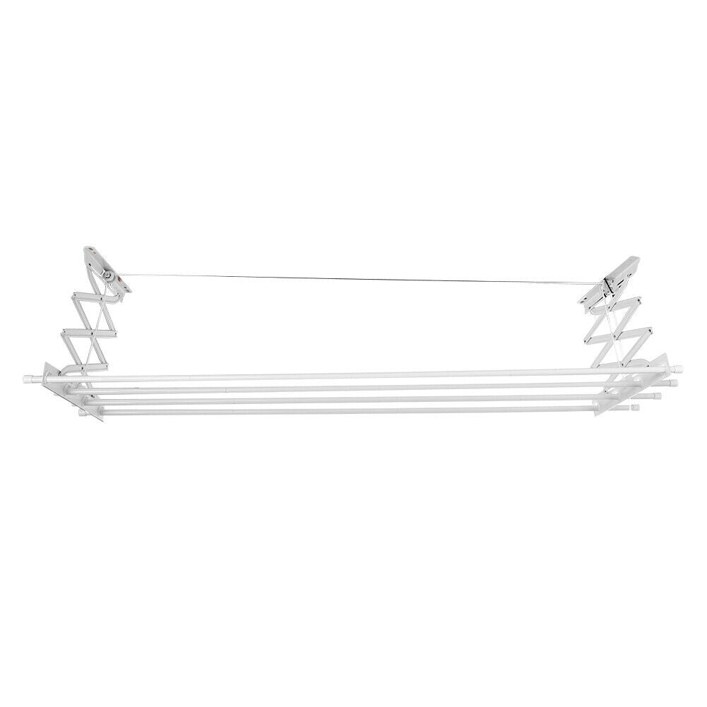 Ceiling Hanging Dryer White Airer Clothes Laundry Drying Space Saver Rack