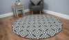 Modern Round Circle Design Black Grey Rug Large Small Living Room Circular Mat