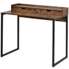 Computer Desk with Drawer & Shelves Storage Home Office Study Desk Wooden Table