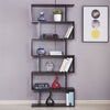 6 Shelf Bookcase Modern S-Shaped Z-Shelf Style Bookshelf Multifunctional