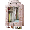 Large Canvas Wardrobe Foldable Clothes Cupboard Storage Organiser Shelving Rail