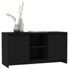 Black Modern Small TV Stand Unit Cupboard Doors Media Shelf Cabinet Furniture