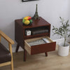 Vintage Side Cabinet Rustic Wood Shelving Storage Small Table Lamp Plant Stand