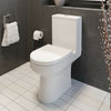 Close Coupled Bathroom Toilet Modern White Square Ceramic Soft Close Seat WC Pan