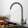 Modern Chrome Kitchen Sink Mixer Taps Faucet Swivel Spout Single Lever Tap Mono