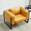 New Faux Leather Sofa Arm Chairs 1 Seat Metal Legs Padded Cushion Living Room