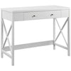 CONSOLE TABLE W/ 2 DRAWERS STORAGE SHELF WOOD HALLWAY LIVING ROOM FURITURE WHITE