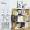 Modern Wood Bookcase Bookshelf S Shape 3 Tier Shelves Free Standing Storage Unit