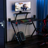 Gaming Desk PC Table w/ Monitor Stand+Cup Holder+Headpho