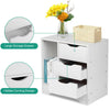 Chest of 3 Drawers Bedside Table Cabinet Nightstand Storage Side Cupboard White